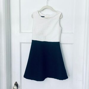 Amy Byer Girls 7-16 Ribbed Sleeveless Dress White Black Size 8 Lined Bodice